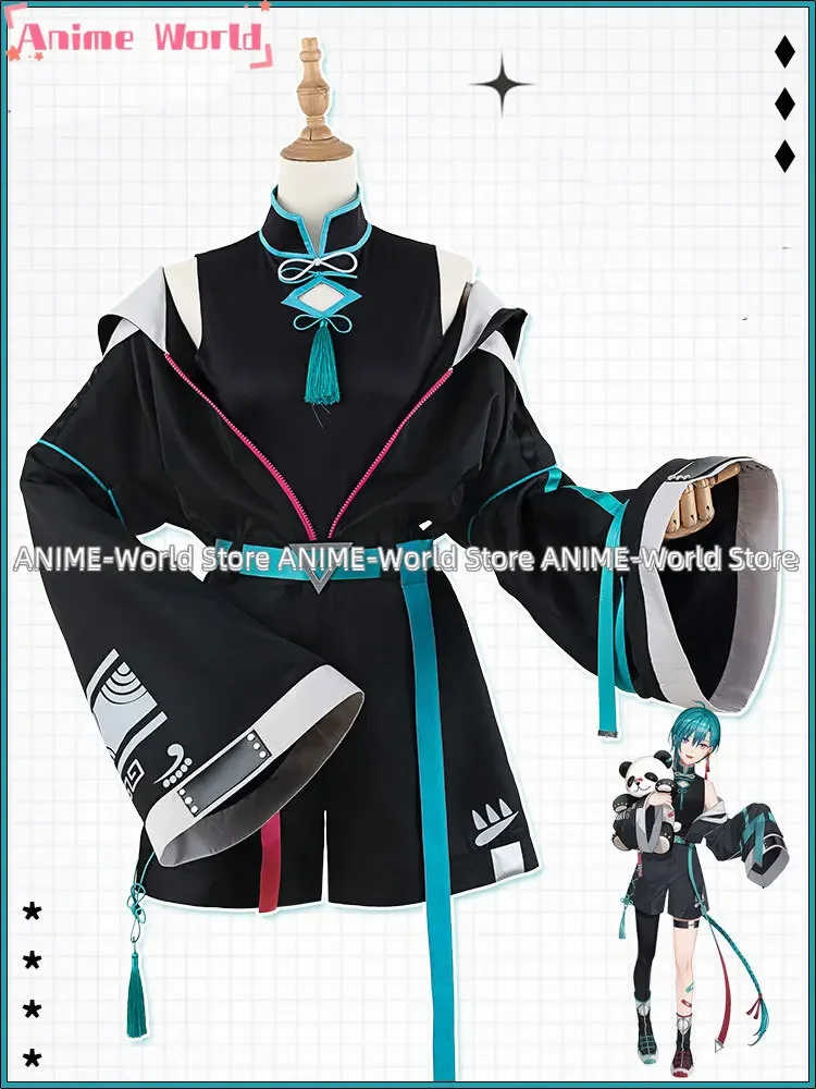 Ryushen Cosplay Costumes Vtuber Youtuber Cosplay Suit Cute Party Clothing Halloween Carnival Uniforms Wig