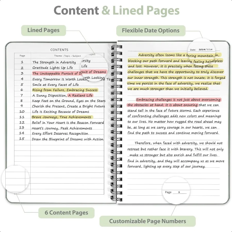 Quaderni per diario Quaderno a spirale foderato per donna Uomo 146 pagine Quaderno con copertina rigida a righe universitari per nota di lavoro Taki