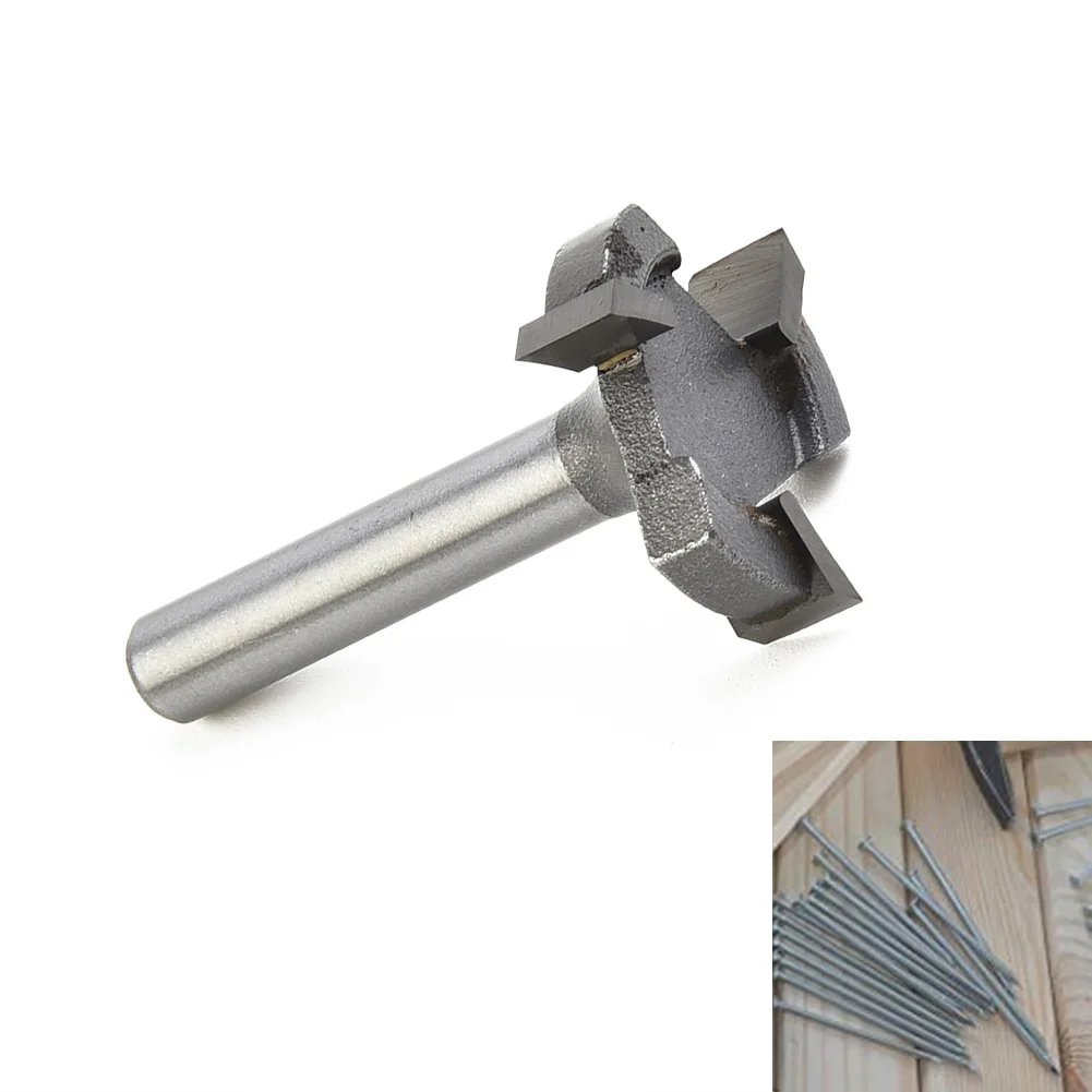 Silver Router Bit Surfacing Milling cutter Rotary Tools Woodworking 1/4 Inch Shank 1pc Carbide Tipped Drilling