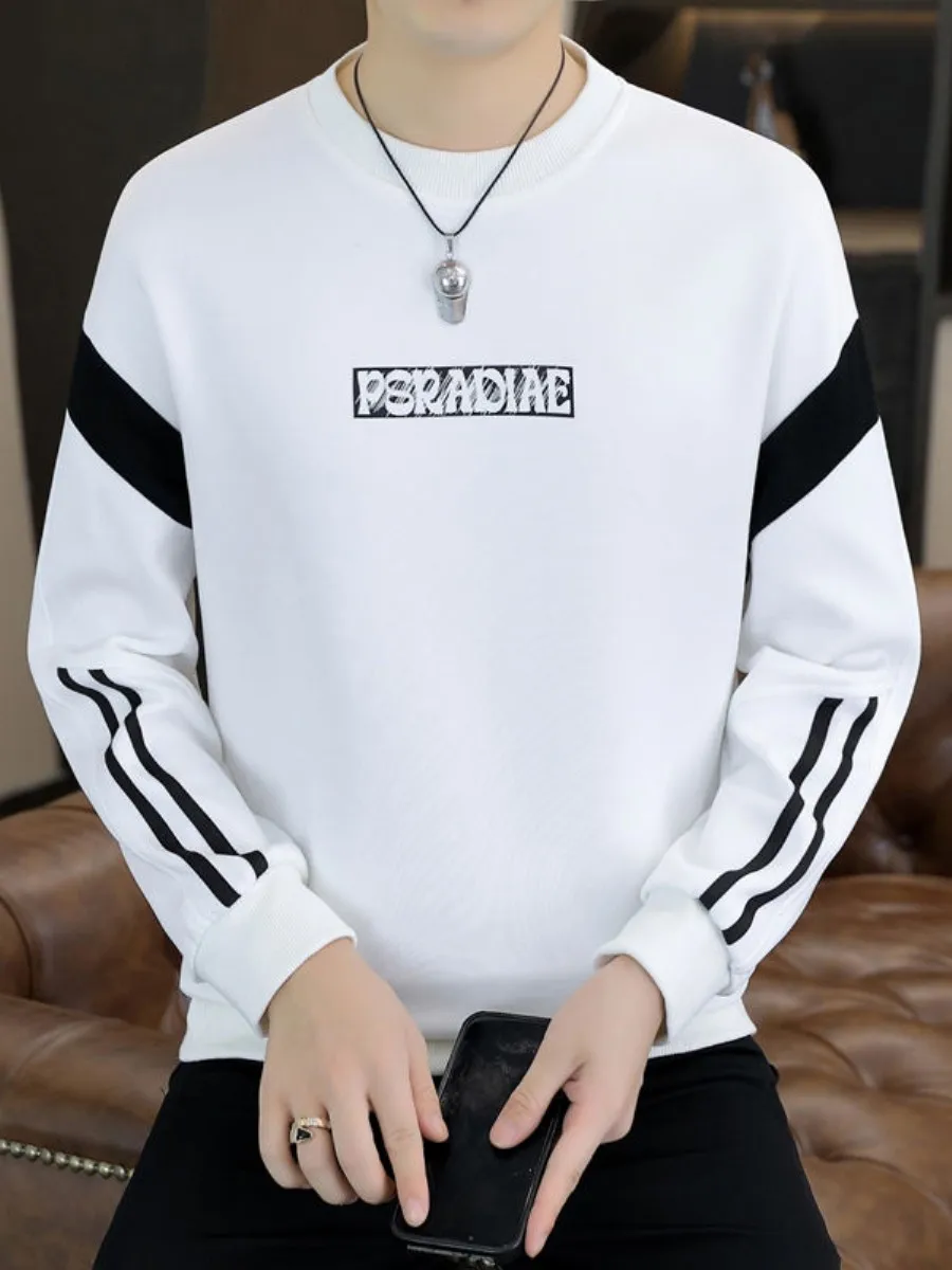 

Высококачественный хлопковый свитшот для мужчин: повседневный, свободный, универсальный, с длинным рукавом, базовая модель, молодежная модная верхняя одежда