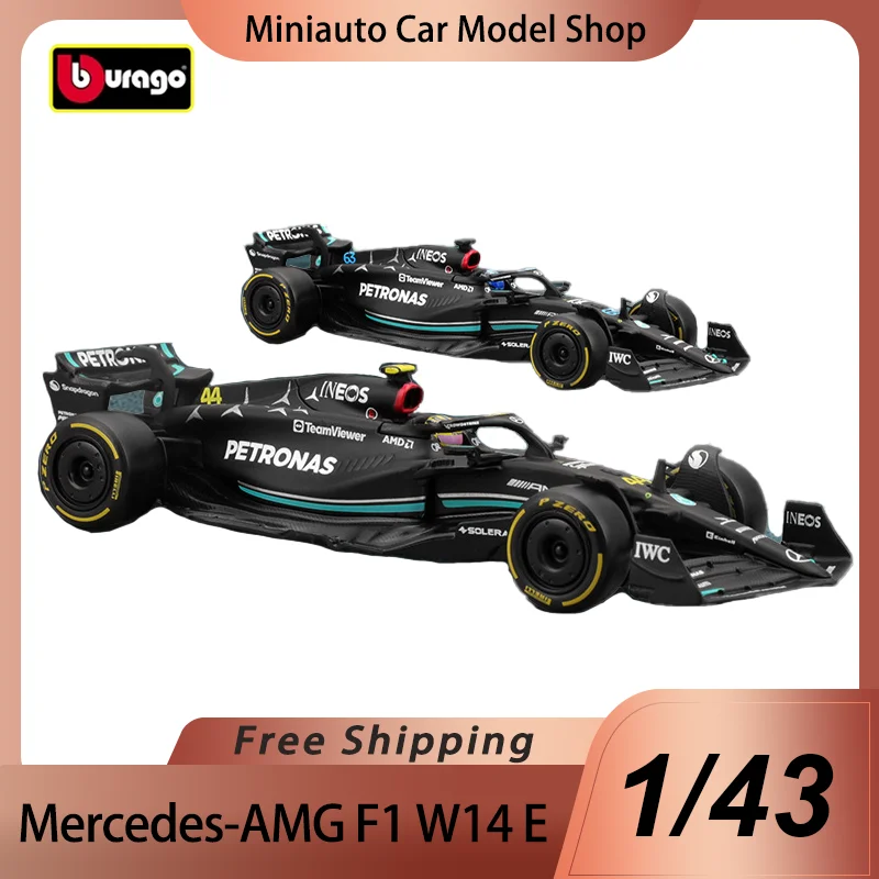 

В наличии Bburgao F1 2023 1:43 Mercedes Benz W14 E # 63 # 44, миниатюрная литая под давлением модель из сплава, Льюис Хэмилтон, игрушечная модель автомобиля, детский подарок