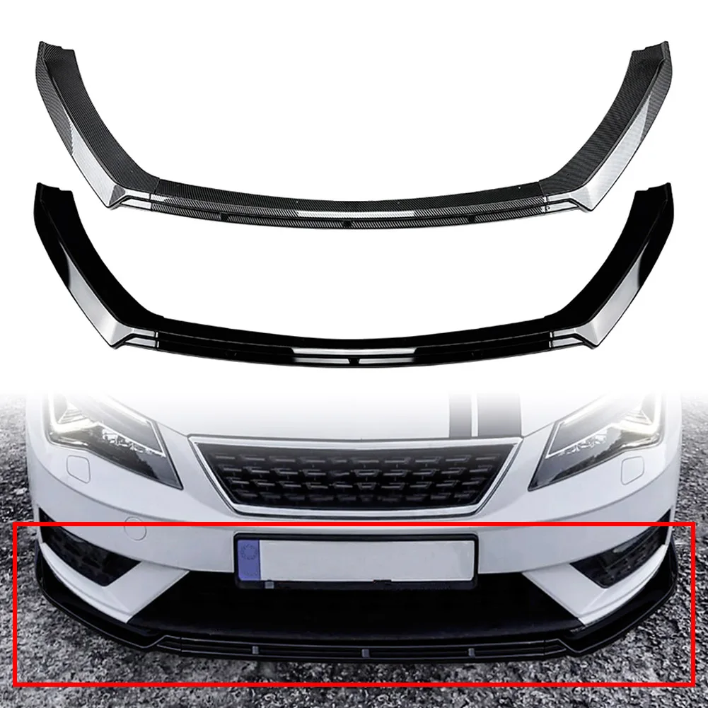 

Car Front Bumper Spoiler Lip Splitter Body Kit For Seat Leon MK3.5 Standard Version 2017 2018 2019 2020 Gloss Black/Carbon Fiber