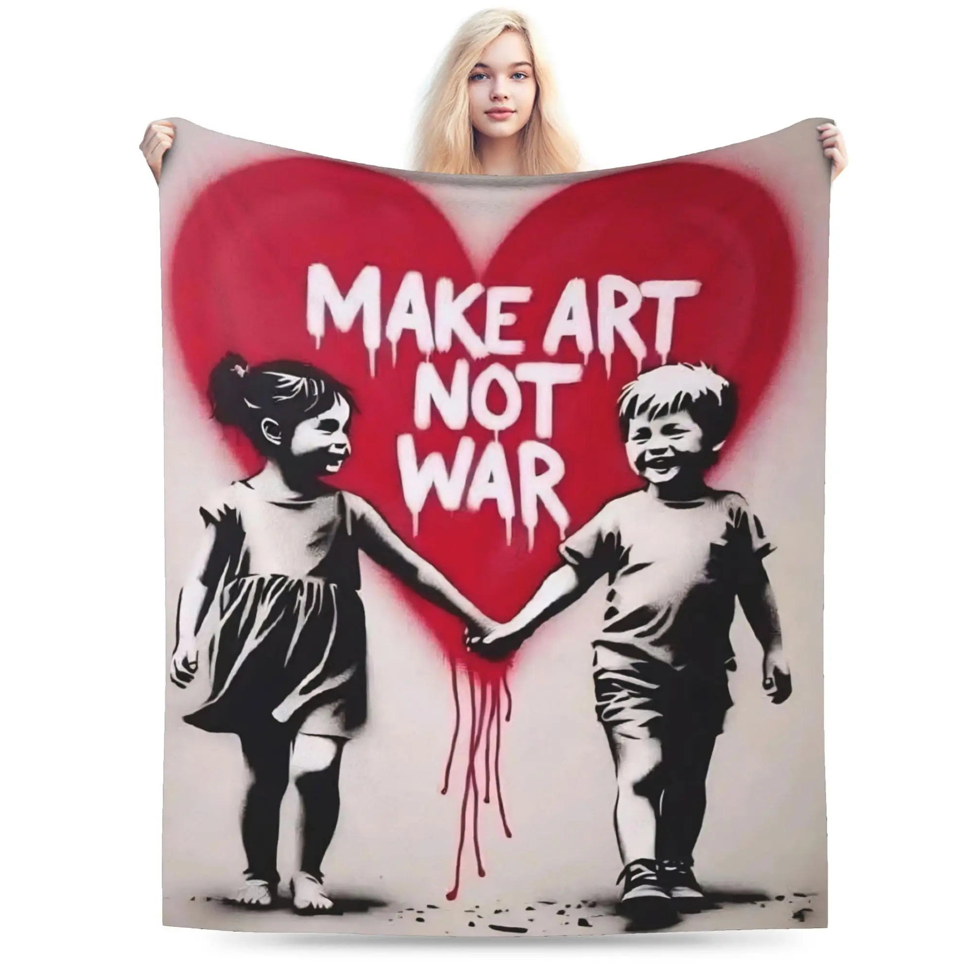 Super Soft Banksys art Throw Blanket Premium Flannel Fleece Lightweight  Bed Blanket Cozy Fluffy Blankets All Season Use
