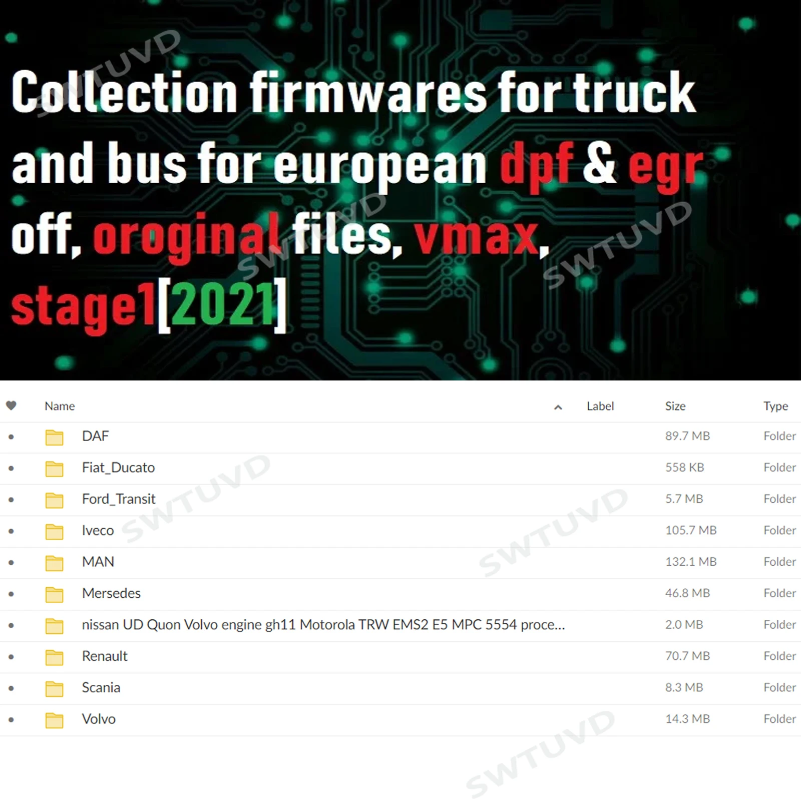 Collection Firmwares for Truck and Bus for European +Trucks Tuning Files  Dpf&egr Off Oroginal Files Vmax Stage1 Stage2 Stage3