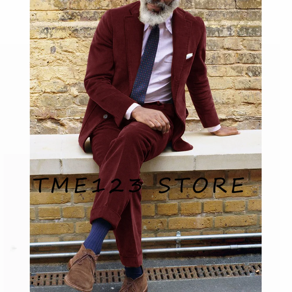 Luxury Man Suit for Party Man 2024 Autumn and Winter New Herringbone Suit High Quality Casual Suit Pant Sets Korea Set Elegant