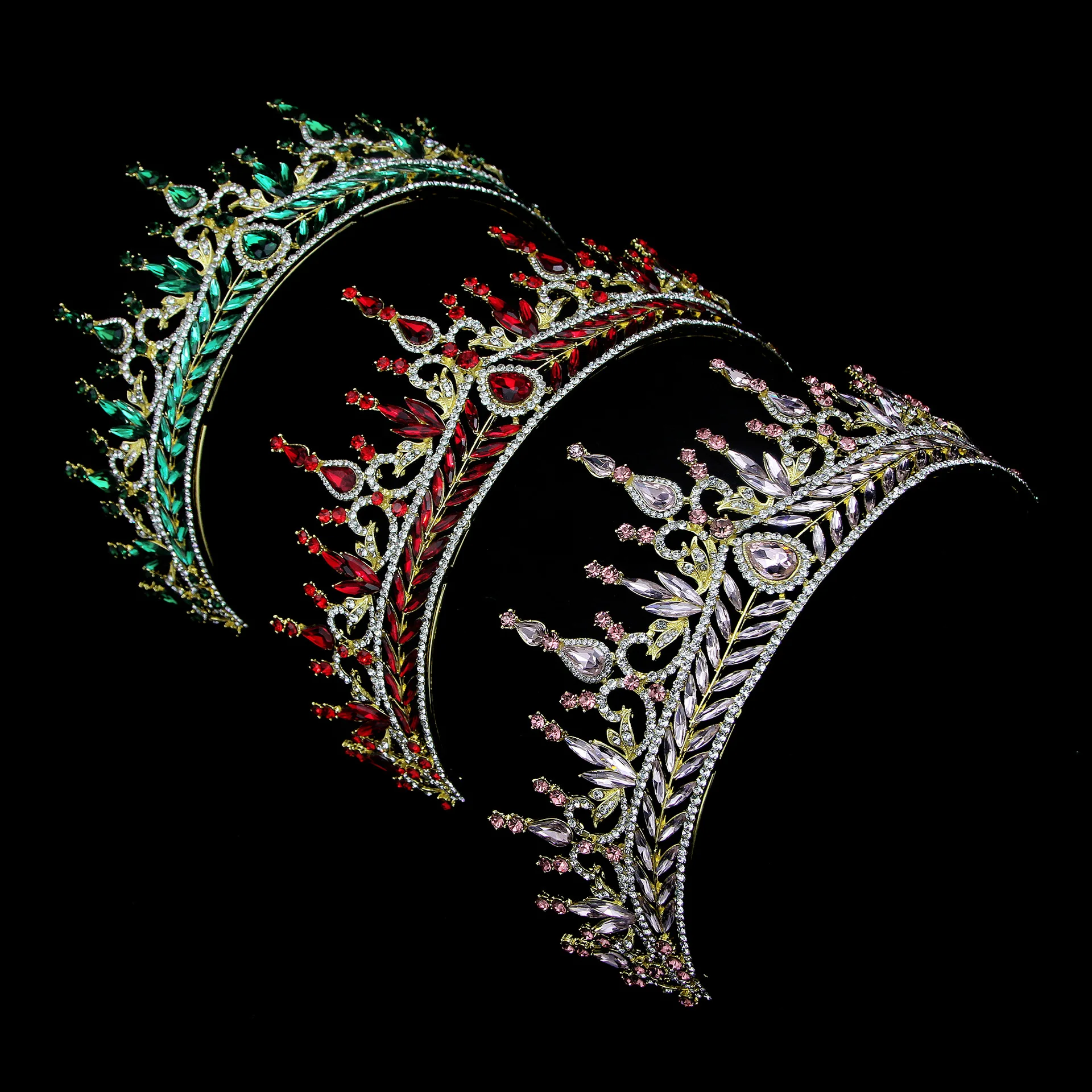 

Baroque Queen Crowns For Women Wedding Headpiece Crystal Princess Bridal Tiara Crown For Pageant Diadem Hair Jewelry Headdress