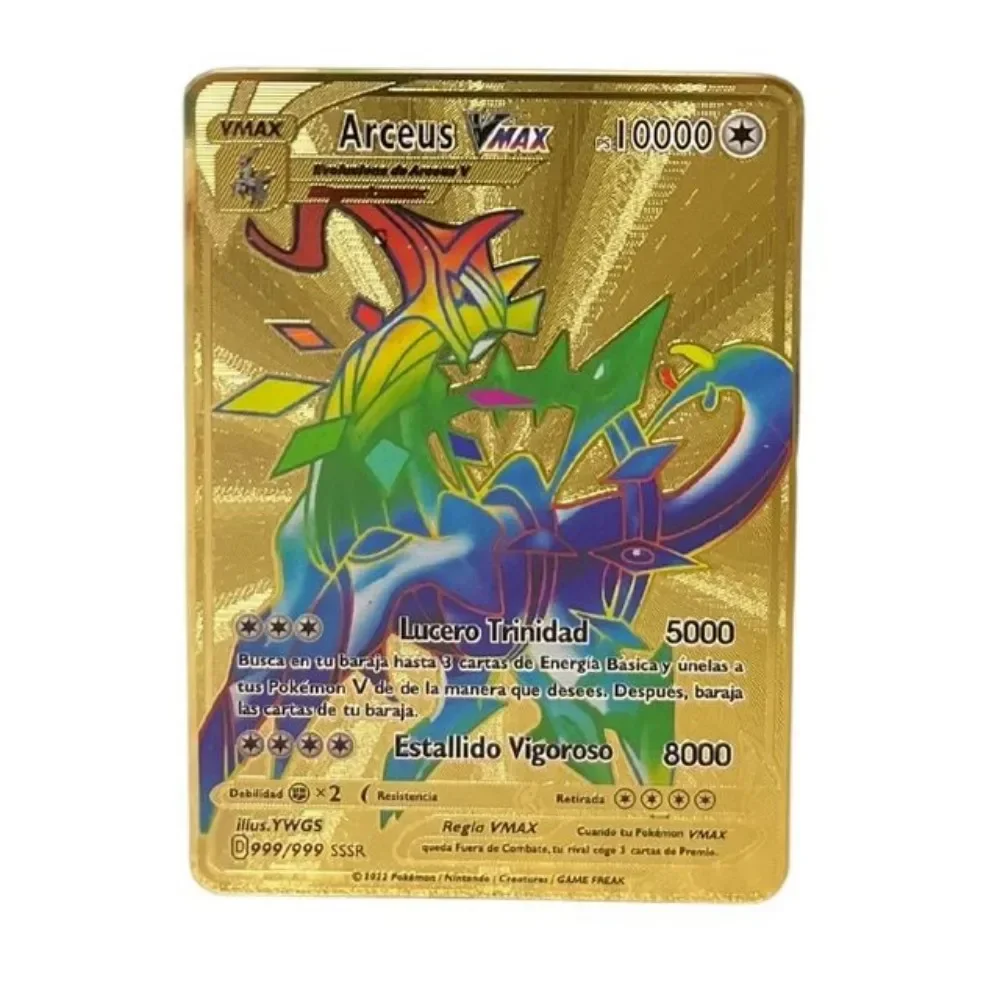10000 Point Arceus Vmax Pokemon Metal Cards Diy Card Pikachu