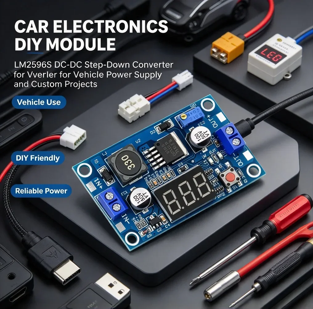 Buck Converter LM2596S DC DC Wide Voltage 3 To 40V In 1 5V To 35V Out Adjustable LED Voltmeter Display For Car DIY