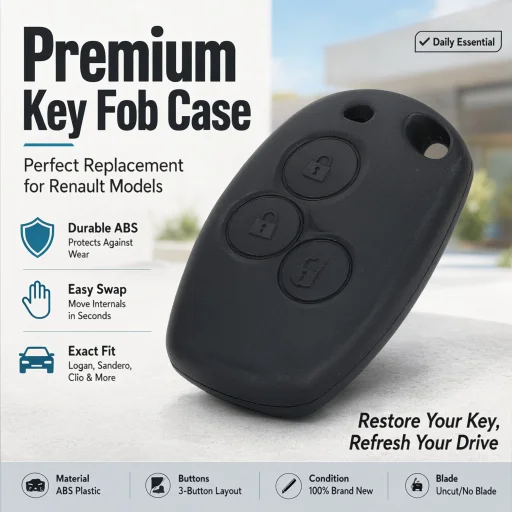 3 Button Car Remote Key Fob Shell Case Fit for  Logan Fluence  Master Key Fob Cover 3 Button Key Shell