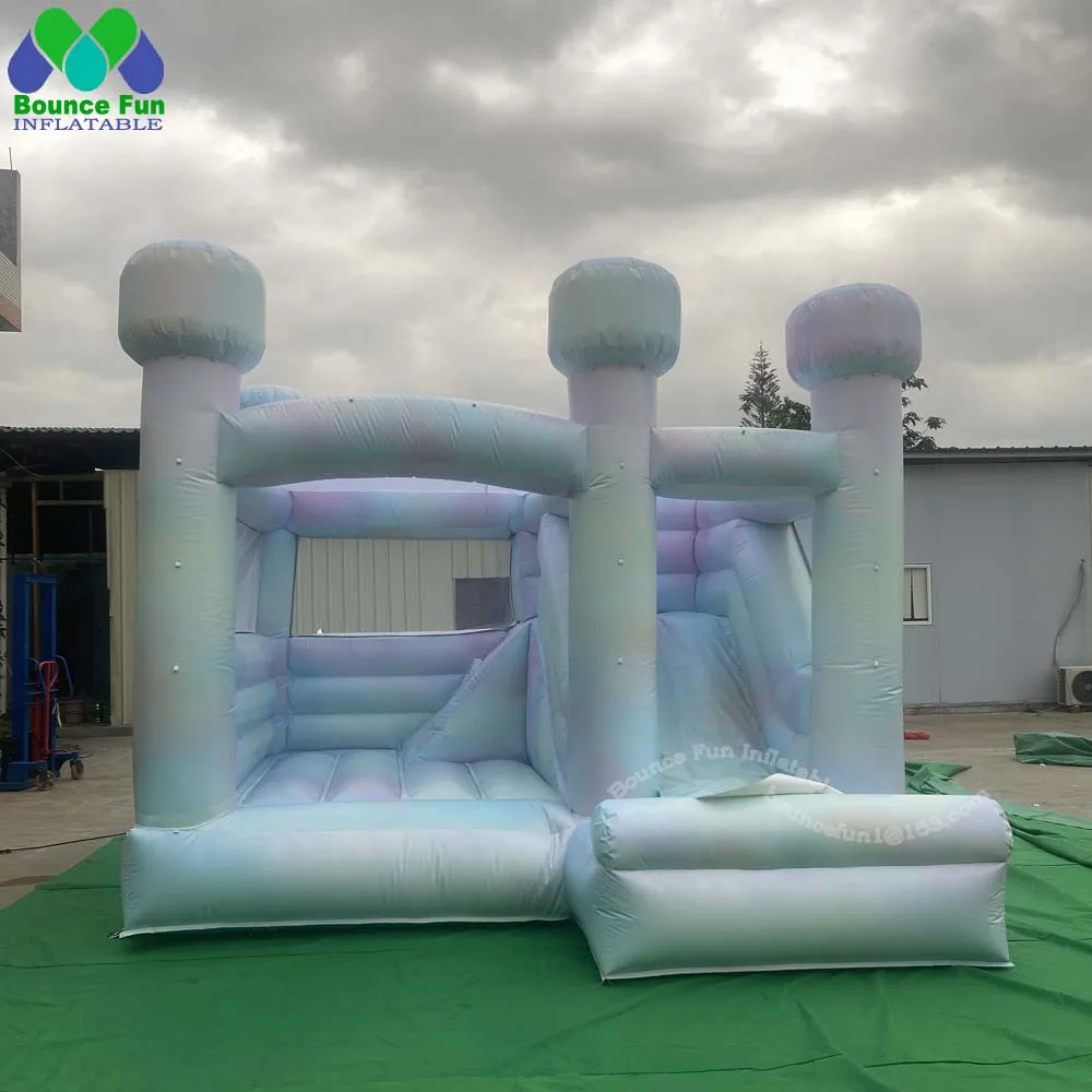 

PVC Tie Dye Inflatable Bouncer With Slide Commercial Kids Jumping Castle Adult Bounce House For Wedding Party Rental