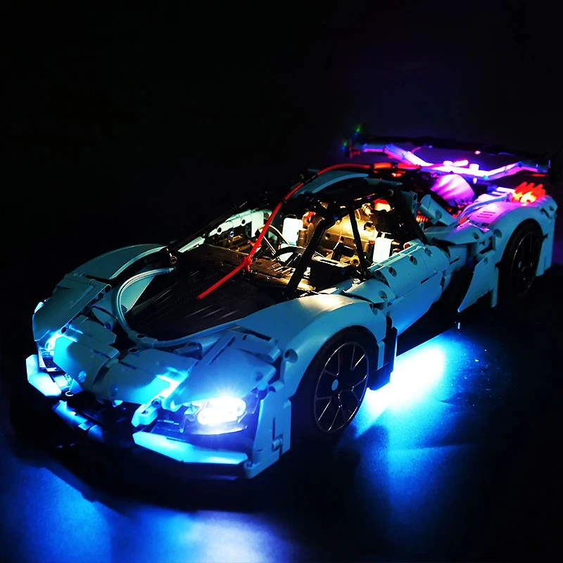 مجموعة إضاءة LED RC DIY لمجموعة مكعبات بناء السيارة الرياضية الفنية LEGO T5011 (إضاءة LED فقط، بدون نموذج كتل)