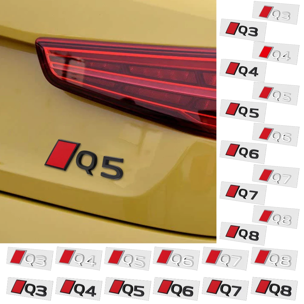 3D Aluminium Emblem Aufkleber für Audi Q3 Q4 Q5 Q6 Q7 Q8 – Auto-Styling Heckklappen-Emblem Dekoration Autozubehör – Detail 20