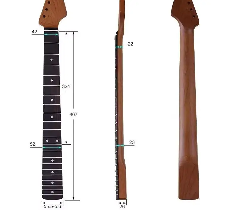 Electric guitar neck 8MM aperture roasted maple handle 6 strings 21 pieces rosewood fingerboard DIY electric guitar accessory mo