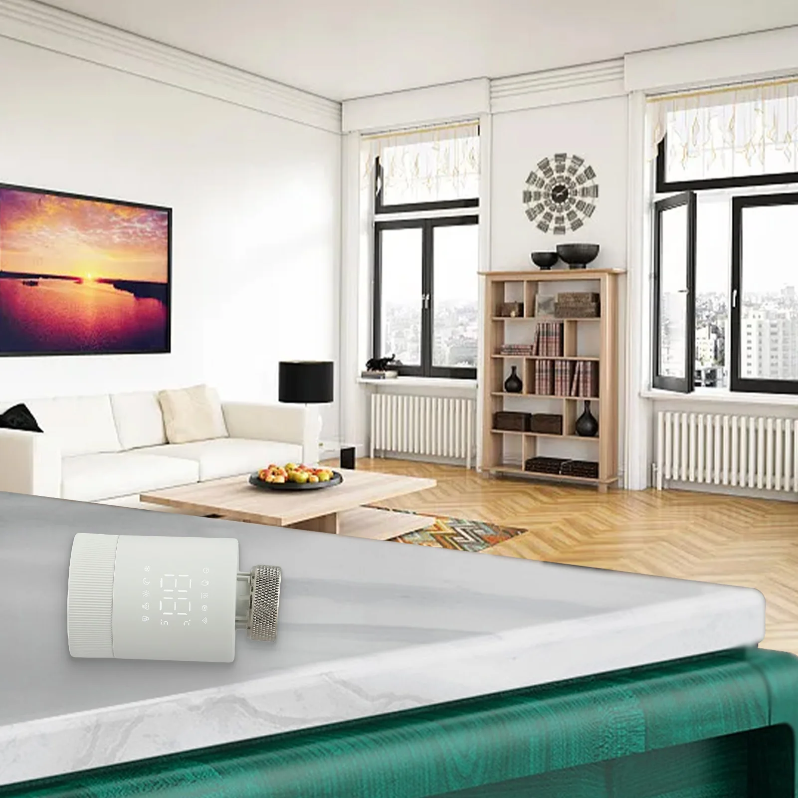 Mobile App Temperature Control Voice Control WiFi Radiator Control Battery Powered Device Mobile App Integration