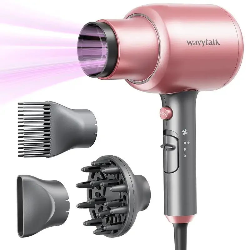 Wavytalk Negative Ion Einzel-Thermobürste 1,5 Zoll und professioneller ionischer Haartrockner mit Diffusor