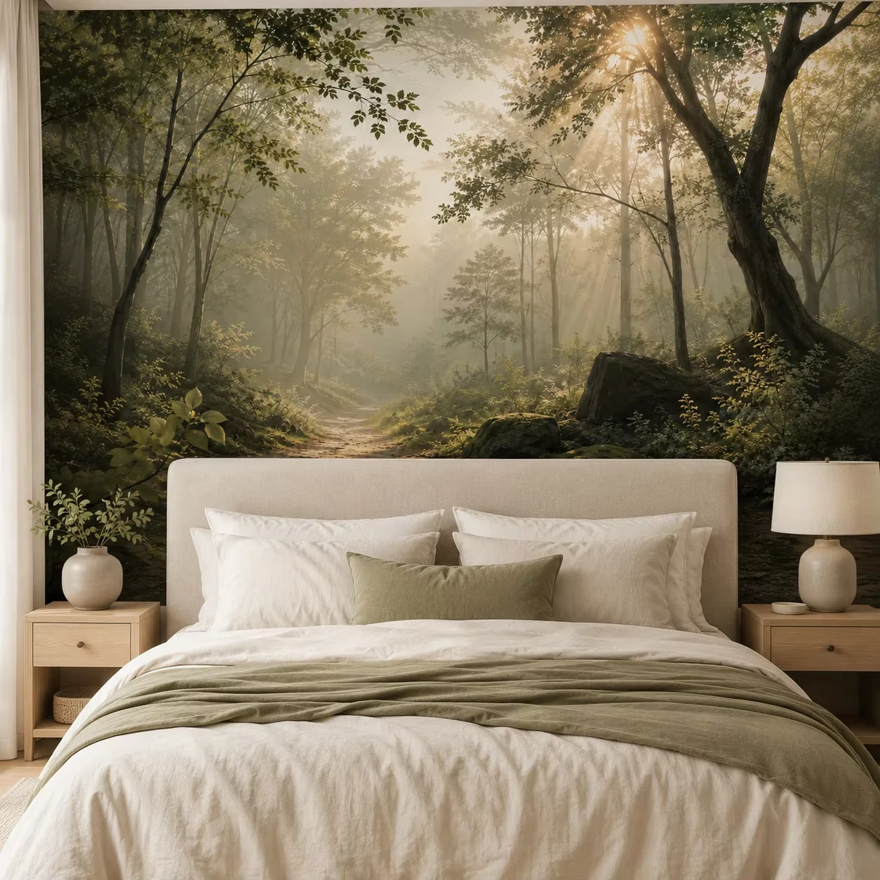 Custom European Nature Forest Path wallpaper for tropical rain forest Leaf 3D mural wallpaper Southeast Asia dining room