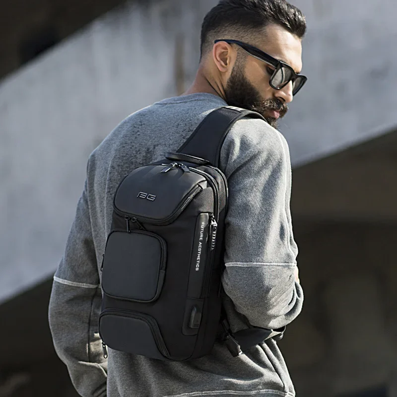 Men's breast bag, messenger bag, men's fashion casual satchel, slash shoulder backpack, shoulder bag.