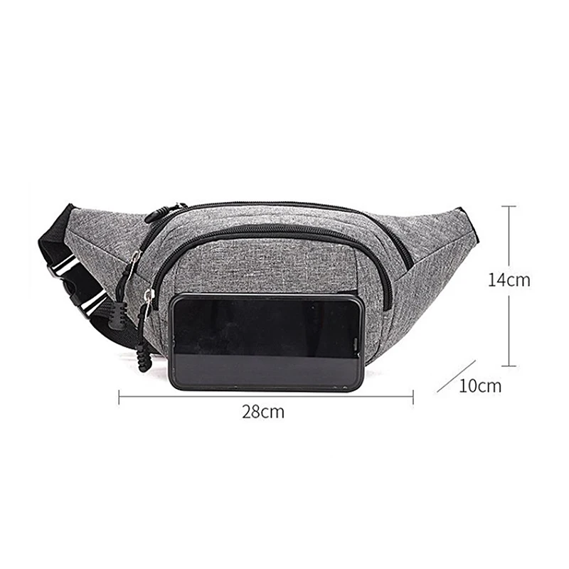 Fashion Men Women Waist Bag Casual Fanny Pack Purse Large Phone Belt Bag Pouch Canvas Outdoor Travel Phone Bag Crossbody Bag