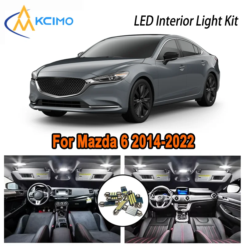 

High-Quality LED Interior Kit for Mazda 6 2014-2022 2015 2016 2017 2018 Premium Error-Free Dome Map Trunk Automotive Lamps