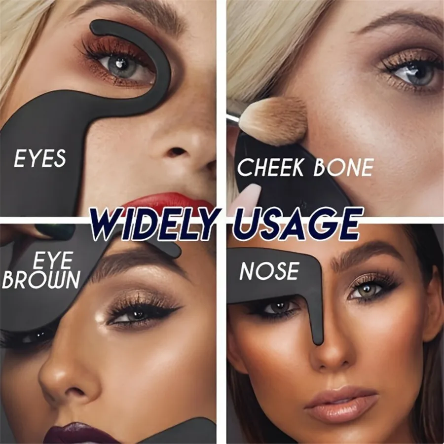 Make-up-Konturschablone – perfekter Augenbrauenformer und Eyeliner-Anleitung, langlebiges Beauty-Tool aus Kunststoff für makelloses Gesicht