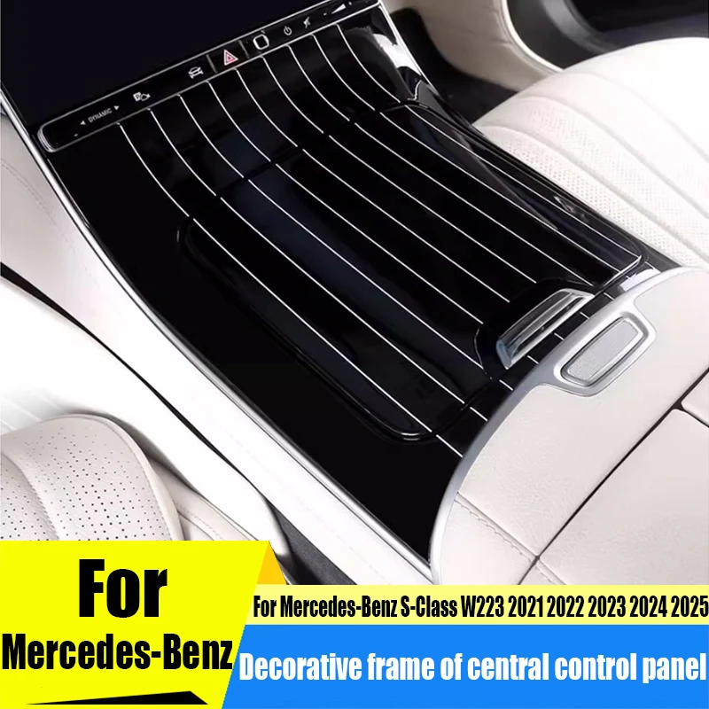 

Для Mercedes-Benz S-Class W223 2021-2025 центральная панель управления в вертикальную полоску, декоративная рамка, детали для модификации салона автомобиля
