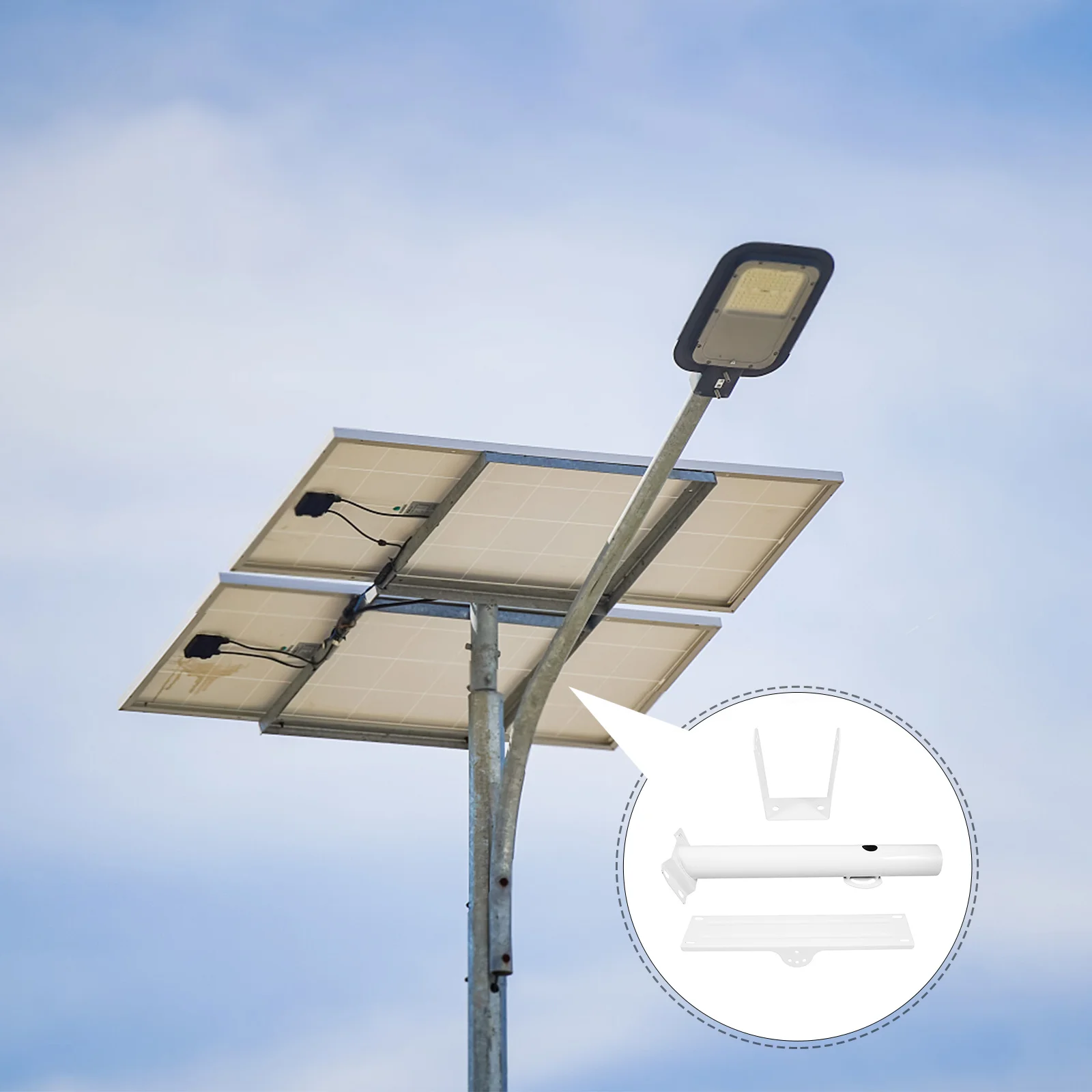 

1pcs Solar Mounting Bracket Kit For Outdoor Solar Street Light Pole Ground Wall Tree Installation Hardware Connector Accessory