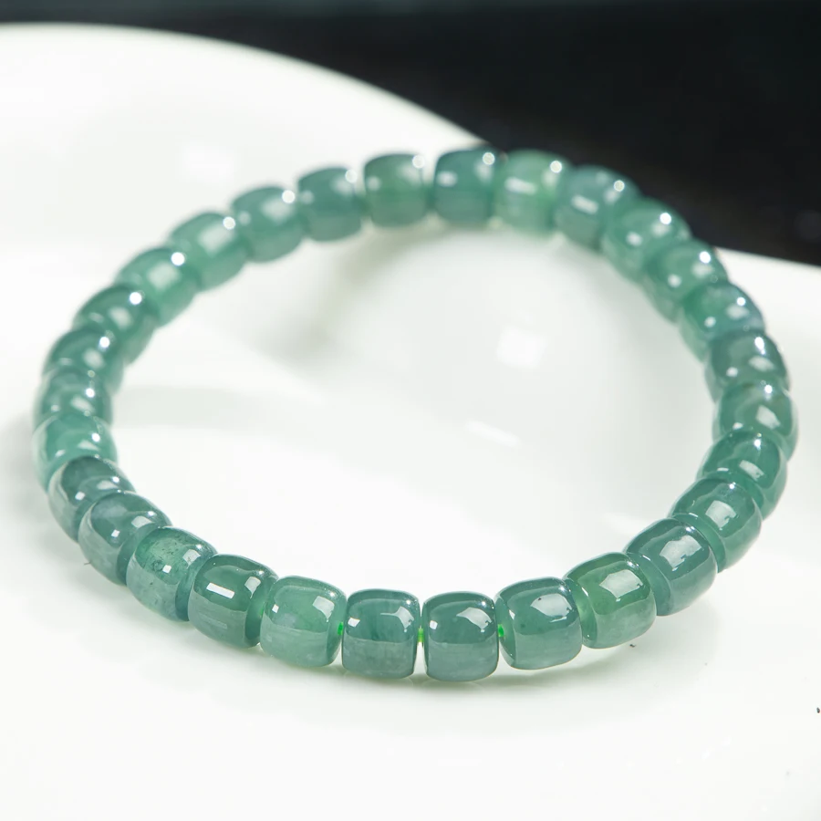 

TIMESWIND Original A-type Jade Blue Bucket Beaded Ice Sense Women Bless Bracelet Fashion Jewelry with Certificate