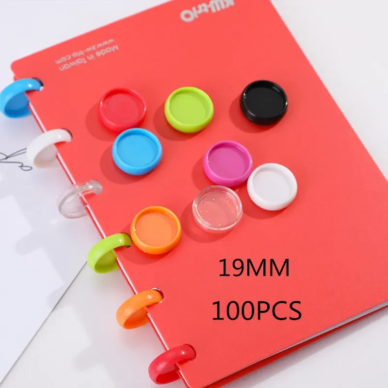 Plastic binding ring binding buckle solid mushroom hole loose-leaf notebook learning office binding supplies 19MM100PCS