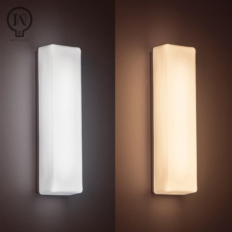 Simple Modern LED Glass Wall Lamp Wall Sconce for Living Room Accent Wall Bedroom Corridor Staircase Interior Decoration Light