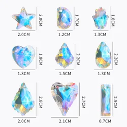 Bean Teardrop Heart Star Leaf Austrian Crystal Beads Glass Beads Pendant for Jewelry Making Earring  DIY