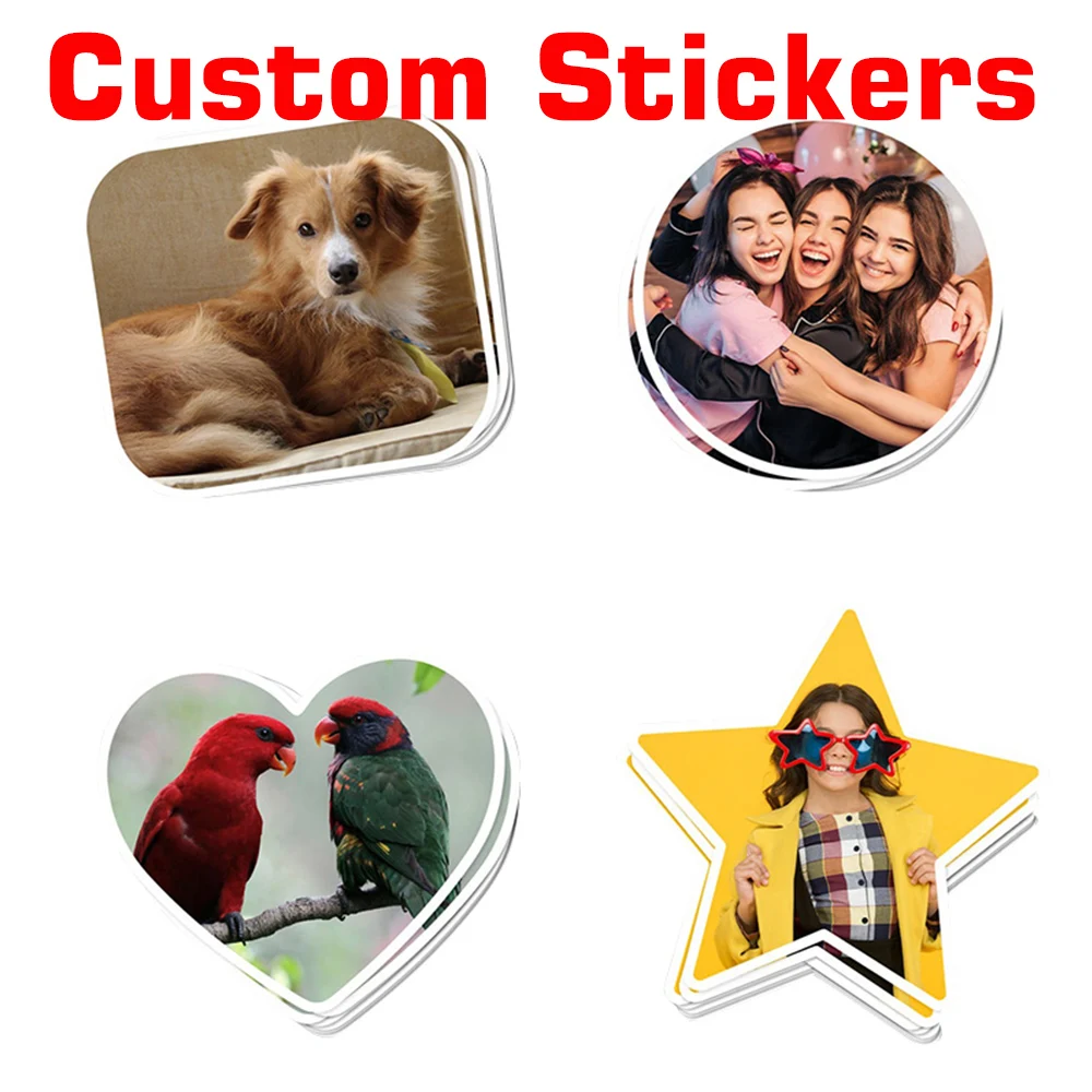 Custom Cute Stickers with Logo Personalized Waterproof PVC Vinyl Stickers Customize Adhesive Labels for Gift Box Bag Decoration