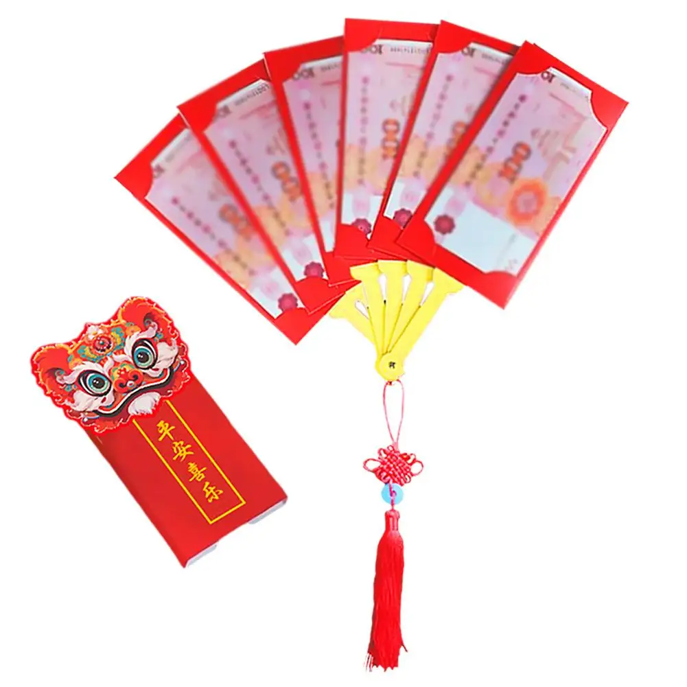 2025 Year of the Snake New Year Fan Shape Red Envelopes Wish Folding Envelope Money Gifts Lucky Pockets Red Best U7T4