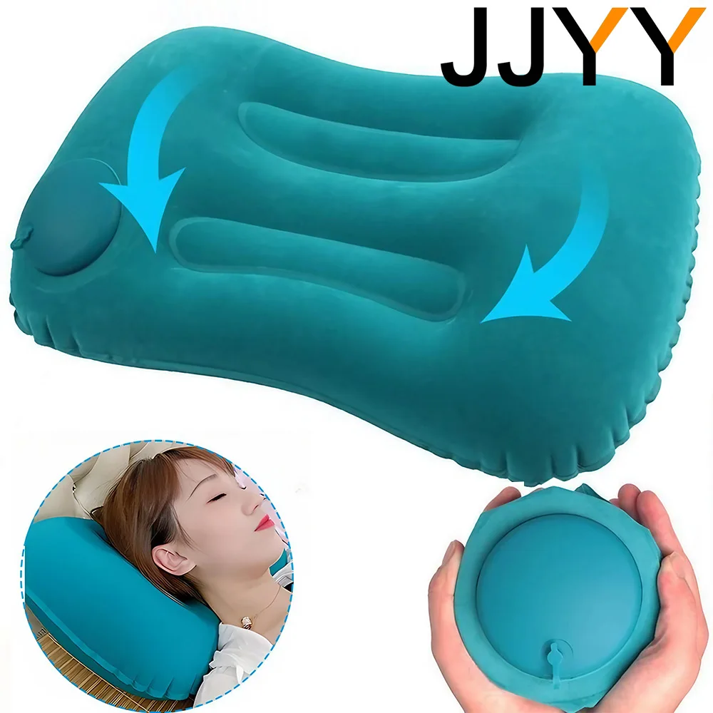 Travel Inflatable Pillow Suitable for Use on Airplanes and Cars, Folding Press Pillow, Neck Cushion, Home Office Supplies