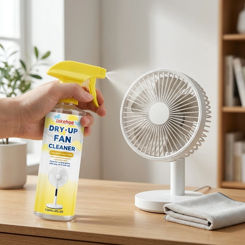 Household Cleaning Fan Cleaner Degreasing Dust Remover for Home Use Lemon Scent Non Corrosive Formula 120ml Powerful Spray