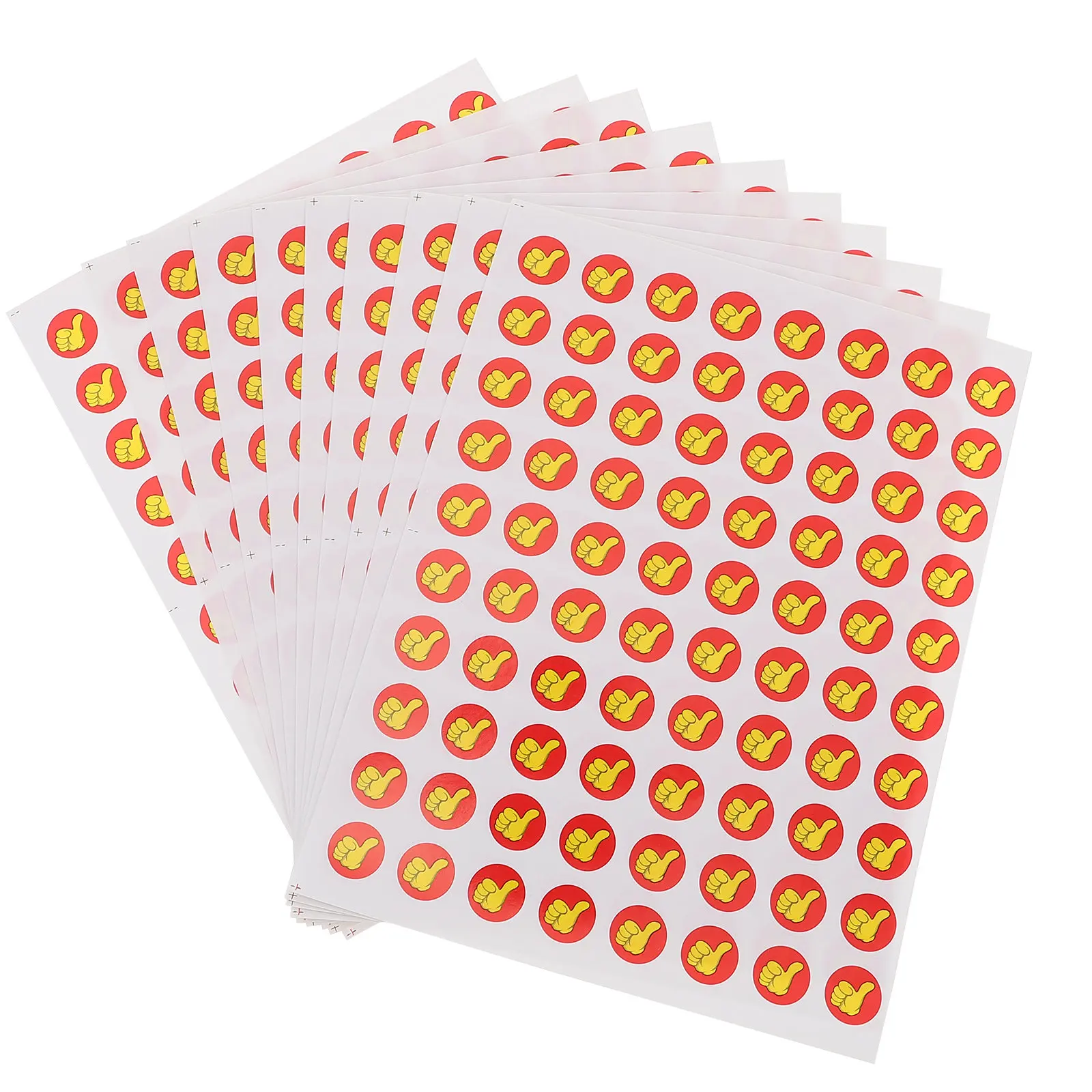 50Sheets Reward Stickers Thumb Pattern Delicate Self-Adhesive School Kindergarten Office Reward Thumbs-Up Prints Decals