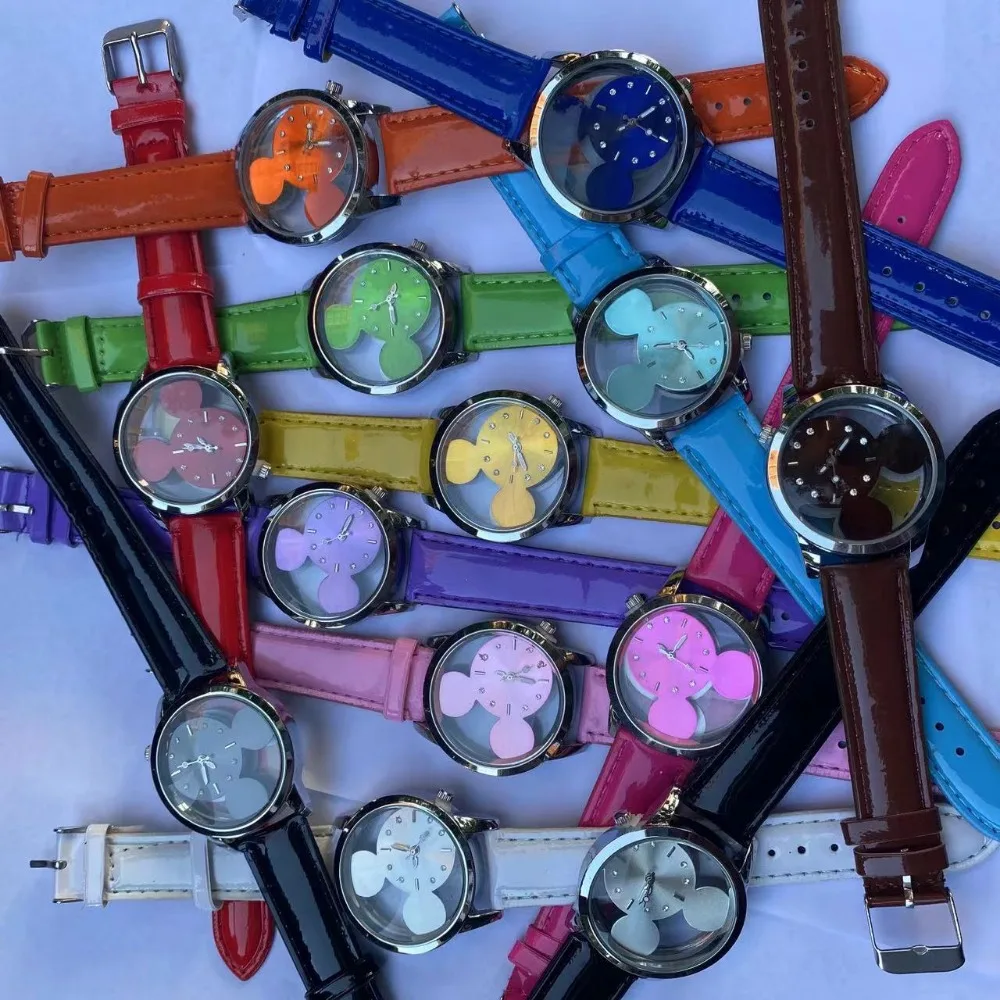 ใหม่นาฬิกาผู้ใหญ่วัยรุ่นดิสนีย์มิกกี้เมาส์การ์ตูนคลาสสิกนาฬิกาควอตซ์สำหรับผู้หญิงเด็กสาววัยรุ่น Fashion Jam Tangan ดร็อปชิปปิ้ง
