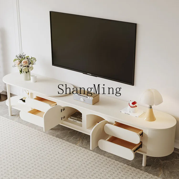 

CL simple TV cabinet retractable coffee table combination small apartment paint storage TV cabinet