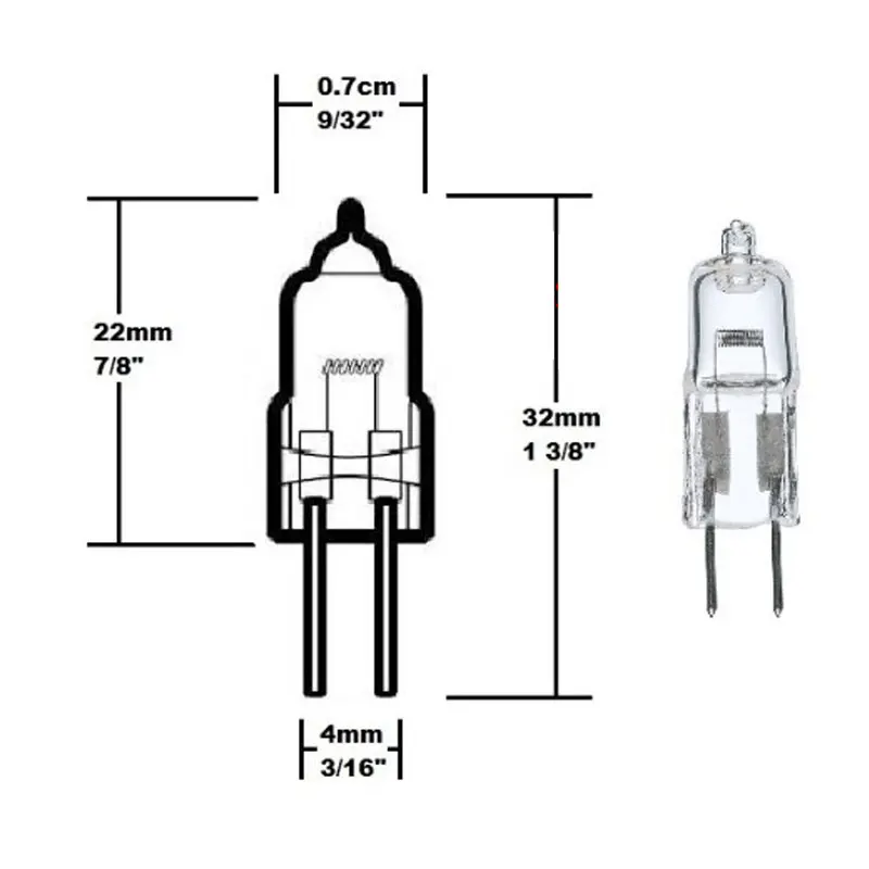 10 PCS 6V G4 Halogen Lamp Bulb Beads 5W 10W 15W 20W 25W 30W Microscope Accessory