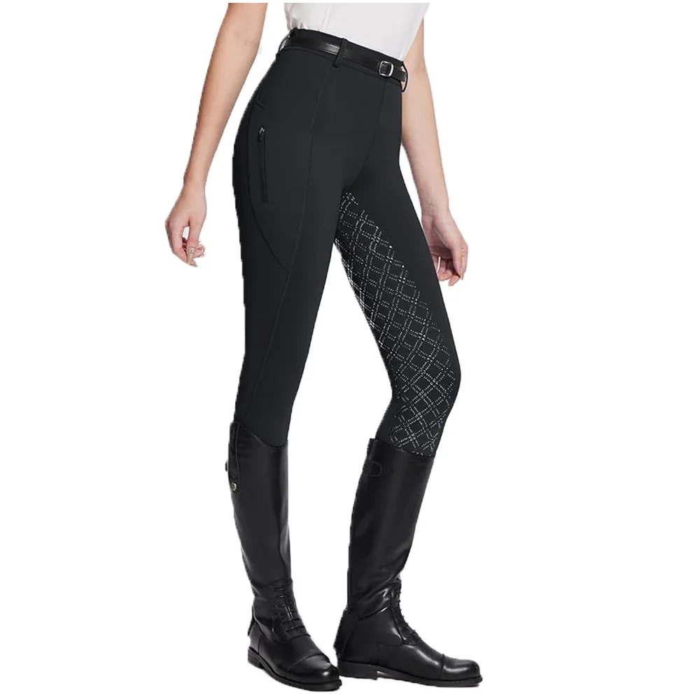 Women's Winter Horse Riding Pants with Zipper Pockets Full Seat Riding Equestrian Tights Lined Equestrian Breeches