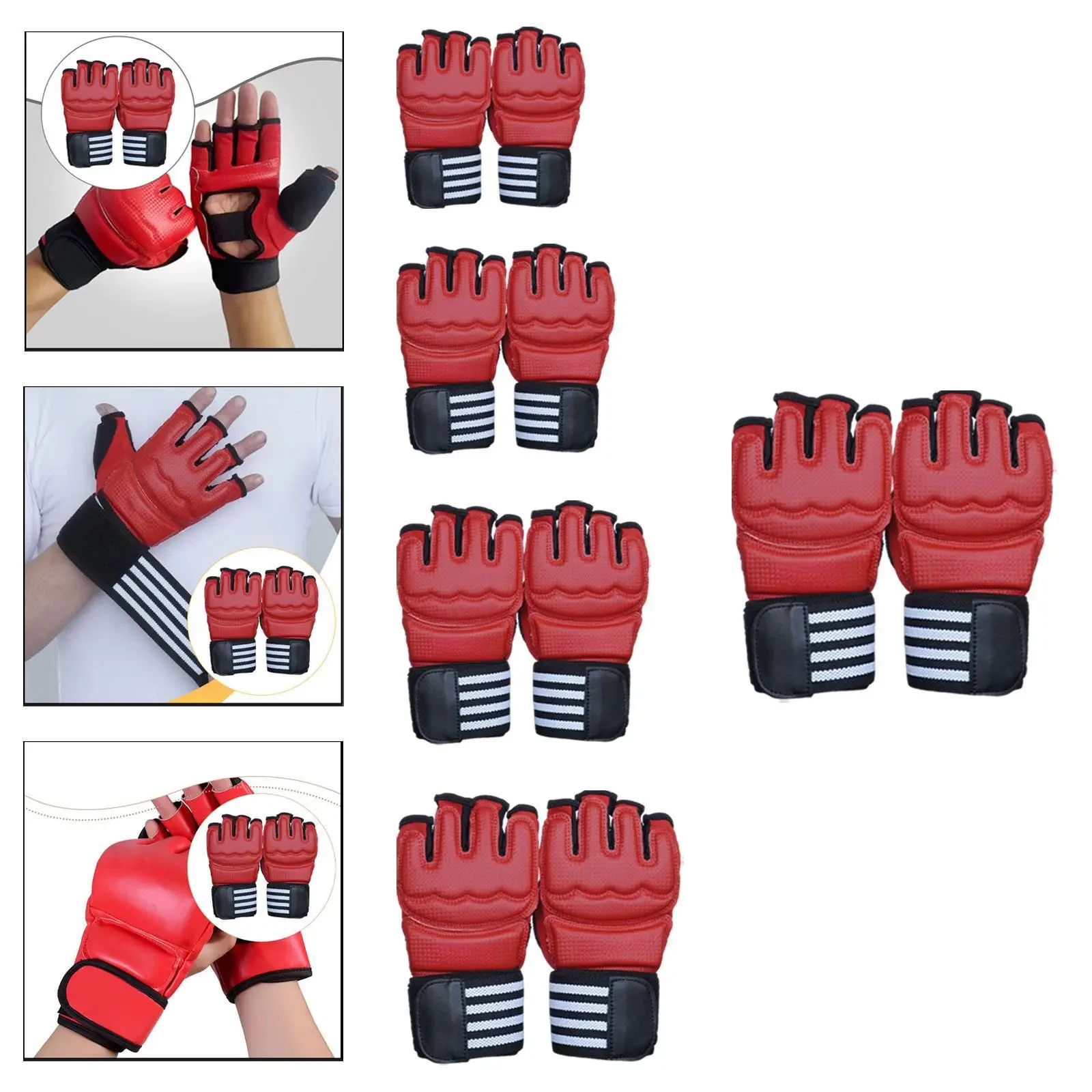 

Boxing Training Gloves Hollowed Palm Elastic Fit Durable Sparring Mitts for Boxing Gym Kickboxing Exercise