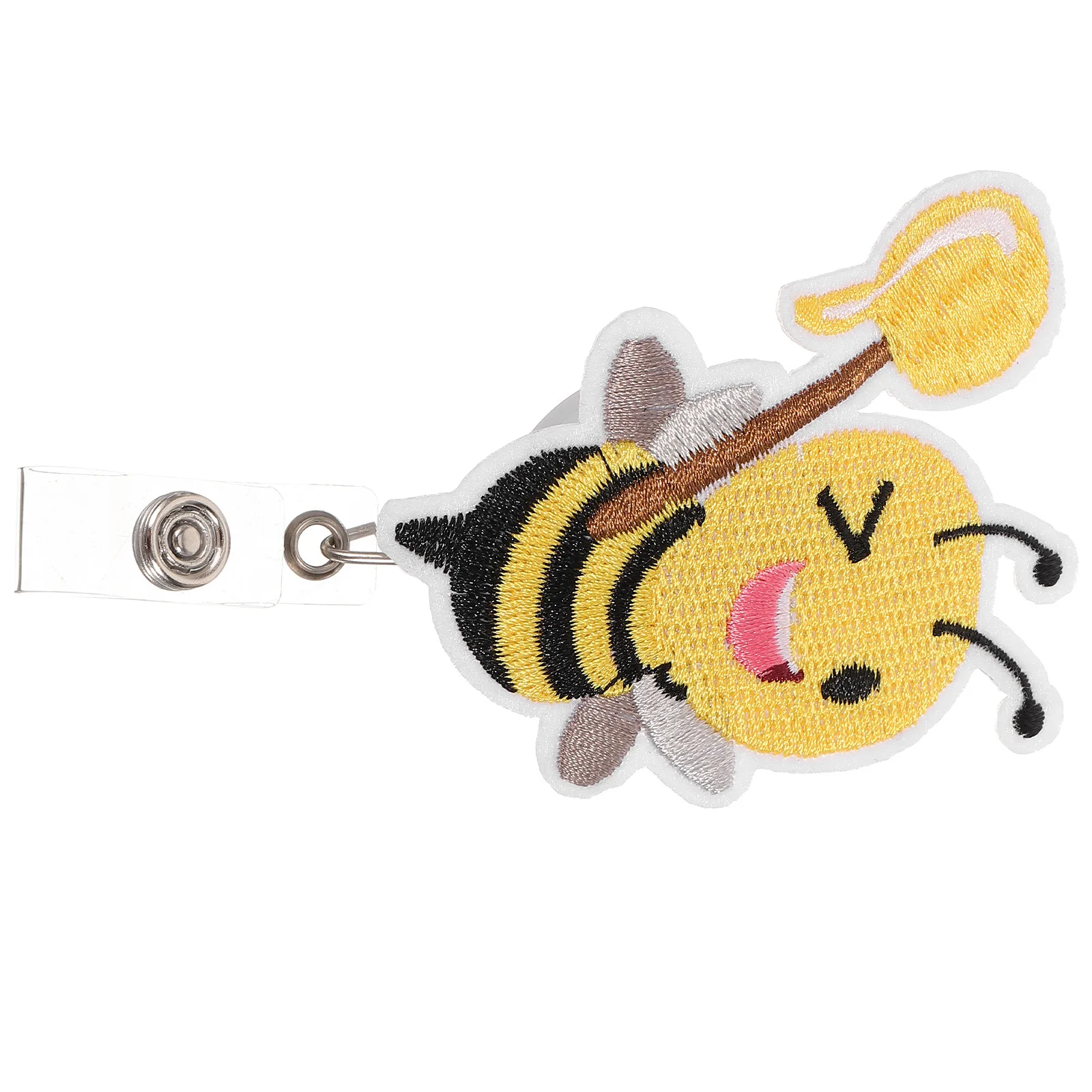 

Bee Pattern Badge Holder Felt Animals Portable Card Buckle for Nurse Id Name Cards Felt Animals Name Cards Buckles
