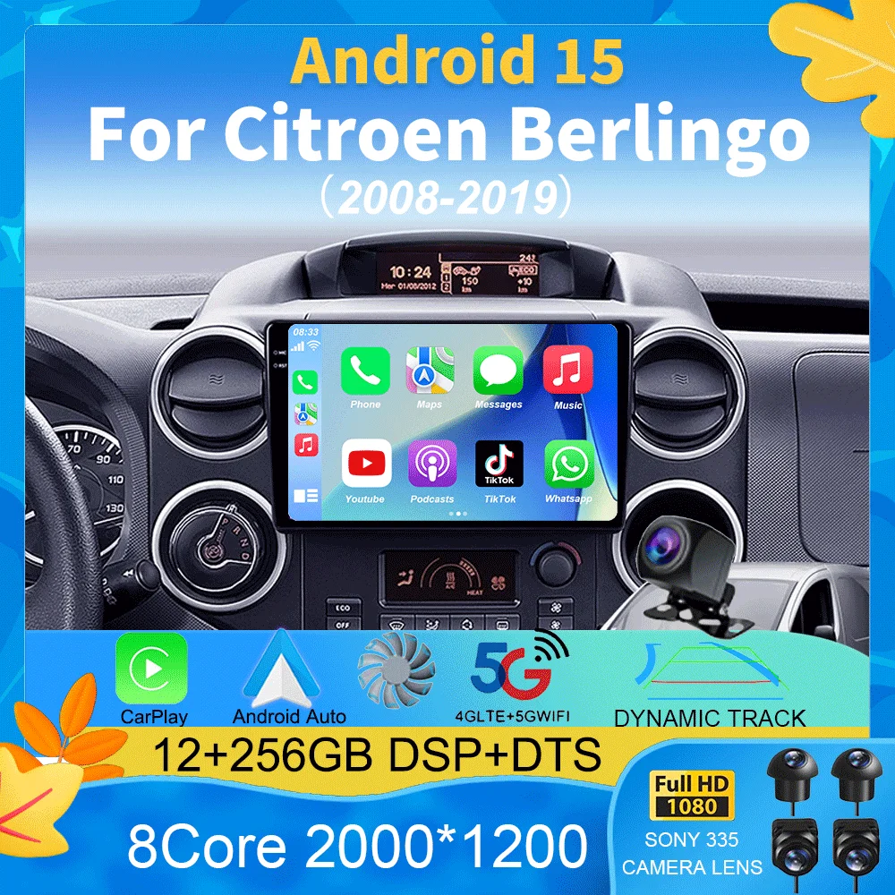 

Android15 Car Radio Carplay For Citroen Berlingo For Peugeot Partner 2008 - 2019 Navigation GPS Multimedia Player WiFi BT stere