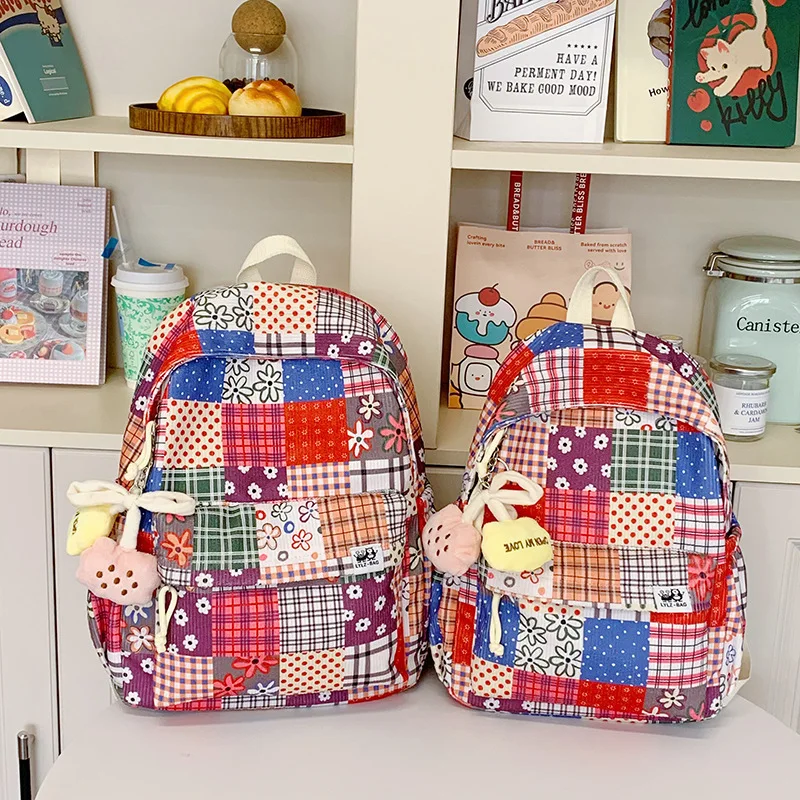 Ethnic Style Backpack For Female College Students Fashion Geometric Floral Pattern Laptop Large Capacity School Bag 2025