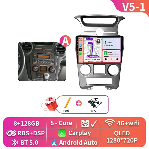 Auto Android Voor Kia Carens UN 2006-2012 5G wifi BT Draadloze Carplay Scherm Radio Stereo Multimedia Speler GPS Navigatie DVD