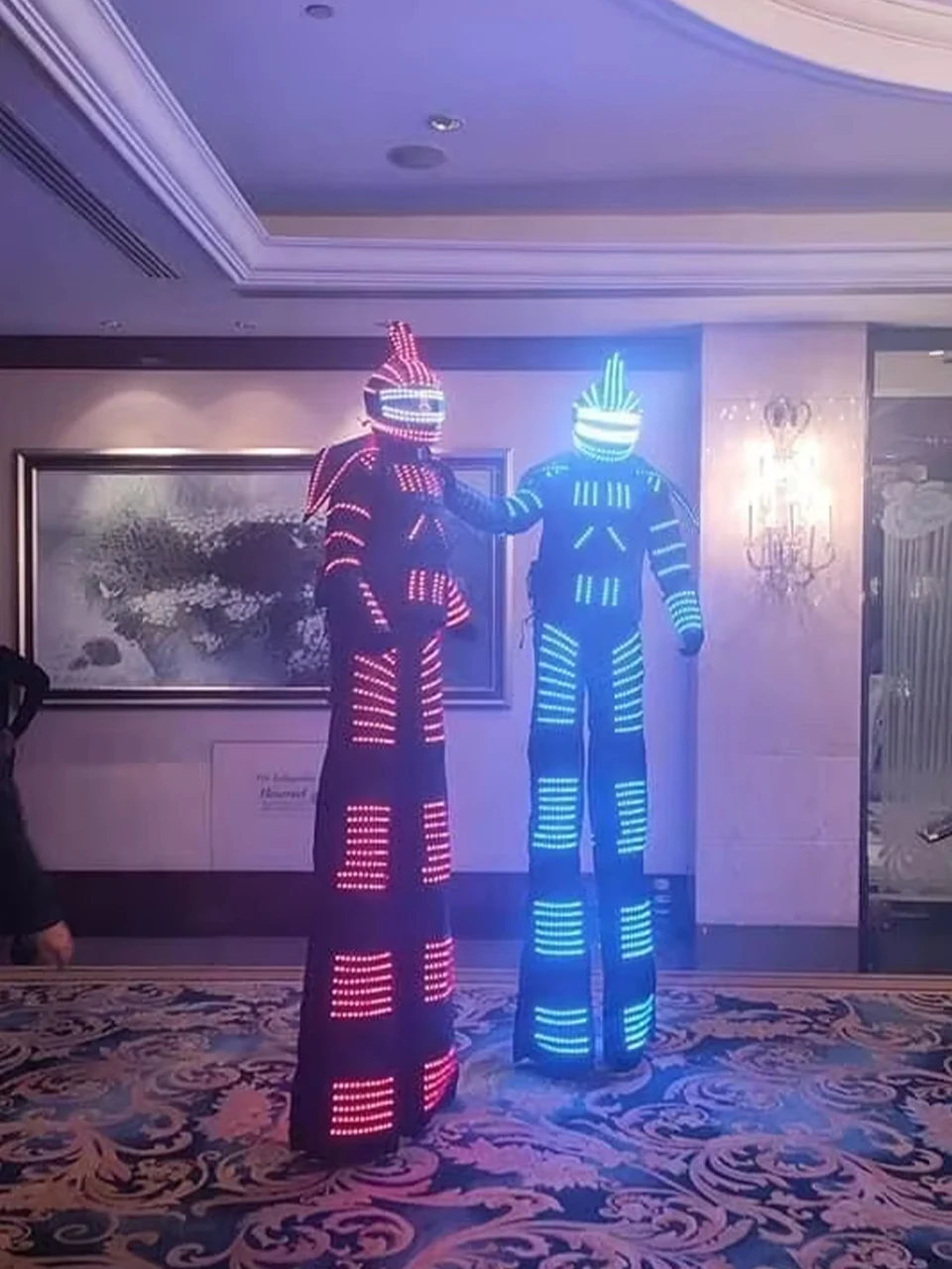 Stilts Walker LED ROBOT SUIT Light UP Stage Performance Club Wear Cosplay Kroyman Dance Costume