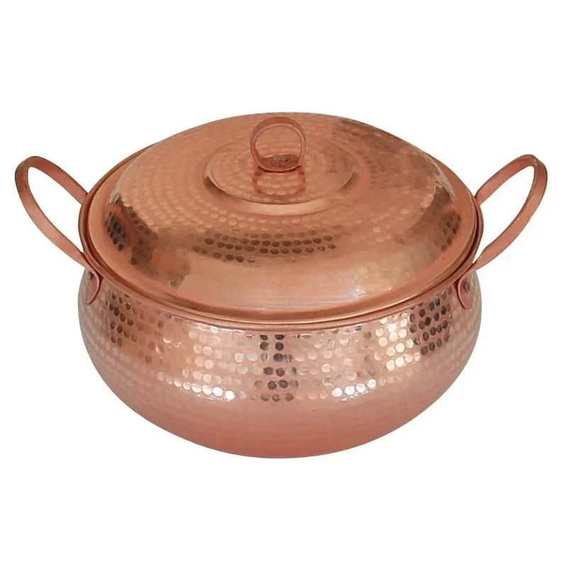 

Purple Copper Handmade Pure Casserole with Thick Kitchen Stew Pot with Large Capacity Soup Pot Cover Instant Noodles Hot Pot