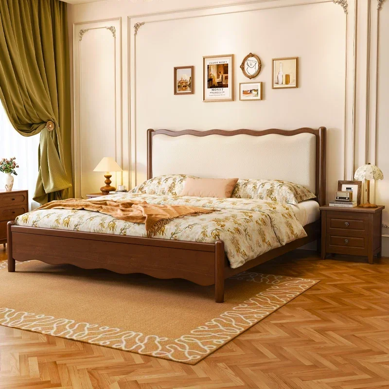 

American Style Vintage 180x200cm Bed Small Family Organizer French European Double Bed Storage Christmas Lit Theater Furniture