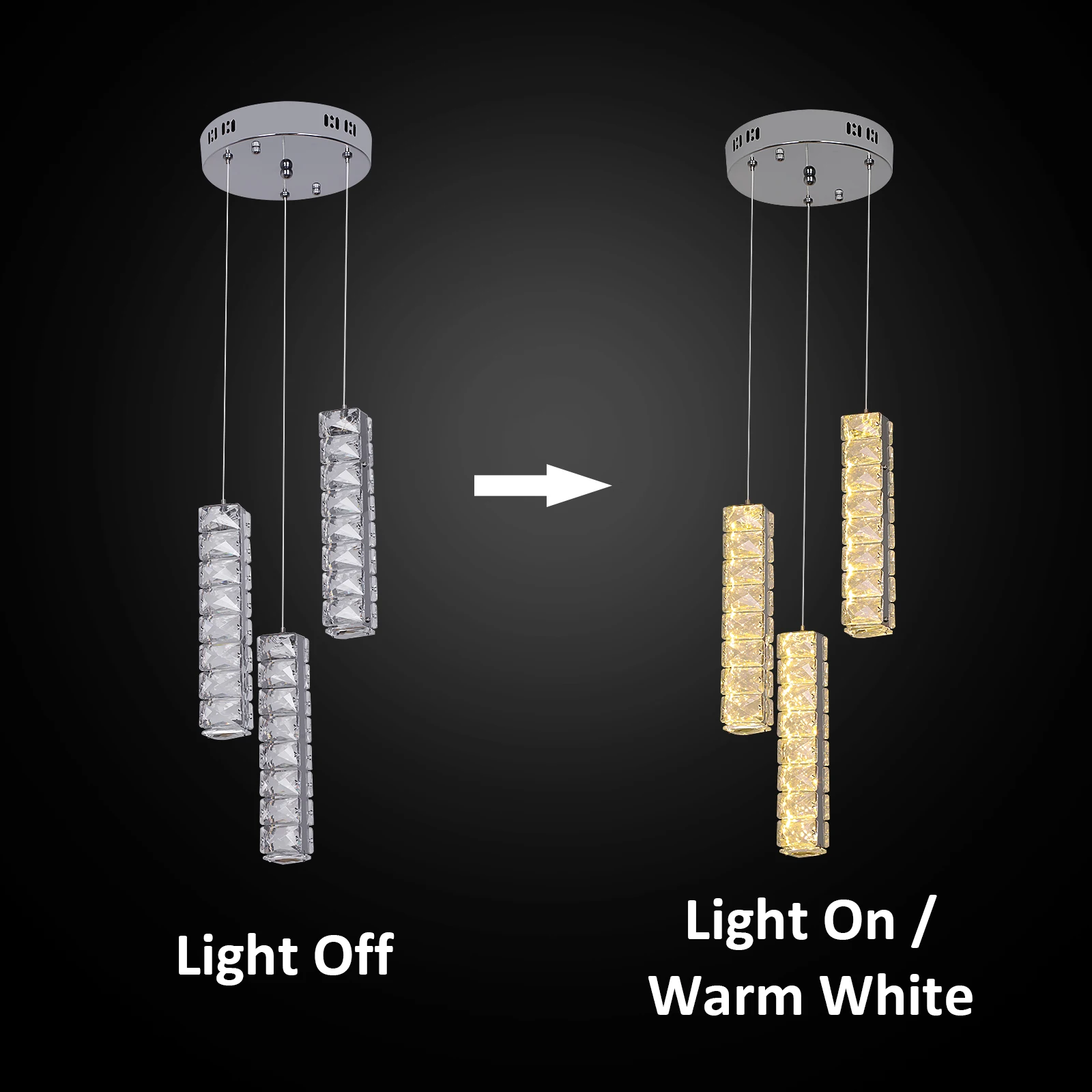 

Modern Pandent Light Ceiling Lamp K9 Crystal Bar Chandelier Indoor Decor Hanging Fixture Bedroom Kitchen Island Led Hotel Lustre