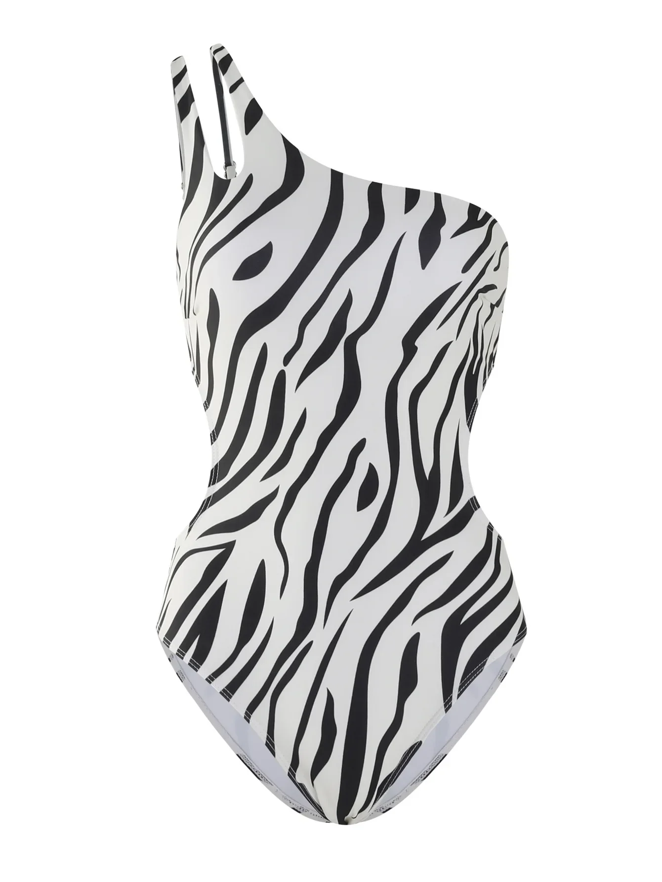 Traje de baño de una pieza con estampado de cebra, Trikini para mujer, traje de baño de un hombro, Tanga, ropa de playa, trajes de baño para mujer, vacaciones de verano 2025