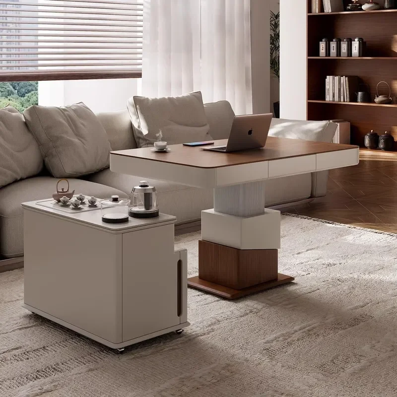 Lifting Coffee Table Integrated Tea Making Combination Living Room Household Antique Movable Dual Purpose Small Apartment